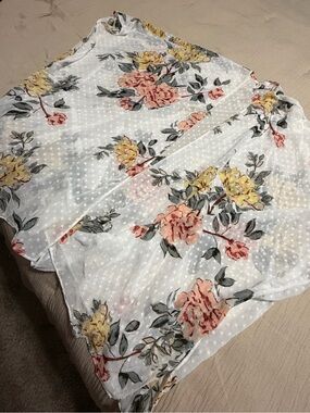 Maurices White Sheer Floral Kimono
